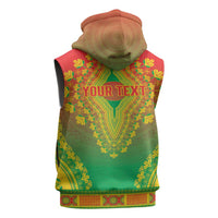 Personalized Burkina Faso African Dashiki Sleeveless Zip Hoodie - Wonder Print Shop