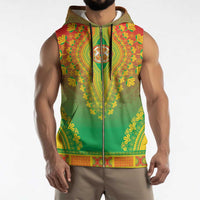 Personalized Burkina Faso African Dashiki Sleeveless Zip Hoodie - Wonder Print Shop