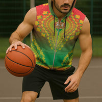 Personalized Burkina Faso African Dashiki Sleeveless Zip Hoodie - Wonder Print Shop