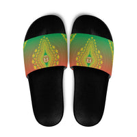 Burkina Faso African Dashiki Slide Sandals - Wonder Print Shop