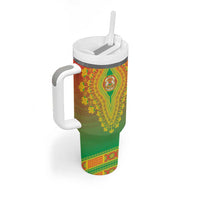 Personalized Burkina Faso African Dashiki Tumbler With Handle - Wonder Print Shop