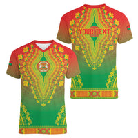 Personalized Burkina Faso African Dashiki Women V-Neck T-Shirt - Wonder Print Shop