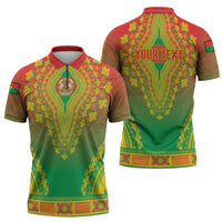 Personalized Burkina Faso African Dashiki Zipper Polo Shirt - Wonder Print Shop