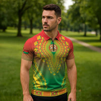 Personalized Burkina Faso African Dashiki Zipper Polo Shirt - Wonder Print Shop