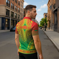 Personalized Burkina Faso African Dashiki Zipper Polo Shirt - Wonder Print Shop