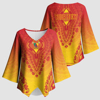 Personalized Cameroon African Dashiki Kimono Sleeve Blouse - Wonder Print Shop