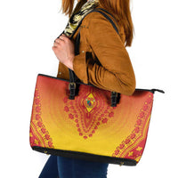 Cameroon African Dashiki Leather Tote Bag - Wonder Print Shop