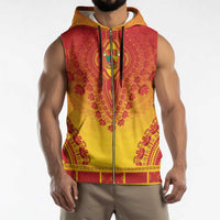 Personalized Cameroon African Dashiki Sleeveless Zip Hoodie - Wonder Print Shop