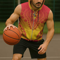 Personalized Cameroon African Dashiki Sleeveless Zip Hoodie - Wonder Print Shop