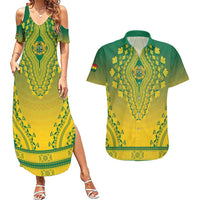 Personalized Ghana African Dashiki Couples Matching Summer Maxi Dress and Hawaiian Shirt - Wonder Print Shop