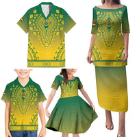 Personalized Ghana African Dashiki Family Matching Puletasi and Hawaiian Shirt - Wonder Print Shop