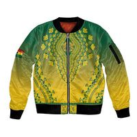 Personalized Ghana African Dashiki Sleeve Zip Bomber Jacket - Wonder Print Shop
