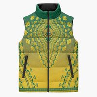 Personalized Ghana African Dashiki Sleeveless Puffer Jacket - Wonder Print Shop