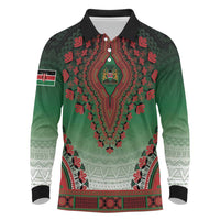 Personalized Kenya African Dashiki Long Sleeve Polo Shirt - Wonder Print Shop