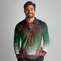 Personalized Kenya African Dashiki Long Sleeve Polo Shirt - Wonder Print Shop