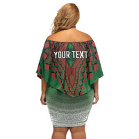 Personalized Kenya African Dashiki Off Shoulder Short Dress - Wonder Print Shop