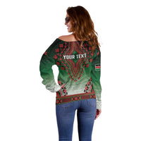Personalized Kenya African Dashiki Off Shoulder Sweater - Wonder Print Shop