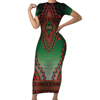 Personalized Kenya African Dashiki Short Sleeve Bodycon Dress - Wonder Print Shop