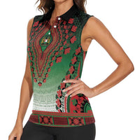 Personalized Kenya African Dashiki Women Sleeveless Polo Shirt - Wonder Print Shop