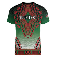 Personalized Kenya African Dashiki Women V-Neck T-Shirt - Wonder Print Shop