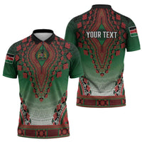 Personalized Kenya African Dashiki Zipper Polo Shirt - Wonder Print Shop