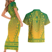 Personalized South Africa African Dashiki Couples Matching Short Sleeve Bodycon Dress and Hawaiian Shirt - Wonder Print Shop