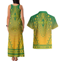 Personalized South Africa African Dashiki Couples Matching Tank Maxi Dress and Hawaiian Shirt - Wonder Print Shop
