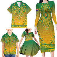 Personalized South Africa African Dashiki Family Matching Long Sleeve Bodycon Dress and Hawaiian Shirt - Wonder Print Shop