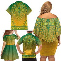 Personalized South Africa African Dashiki Family Matching Off Shoulder Short Dress and Hawaiian Shirt - Wonder Print Shop