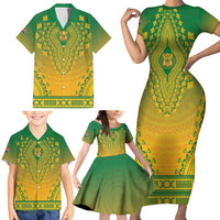 Personalized South Africa African Dashiki Family Matching Short Sleeve Bodycon Dress and Hawaiian Shirt - Wonder Print Shop