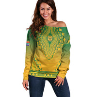 Personalized South Africa African Dashiki Off Shoulder Sweater - Wonder Print Shop