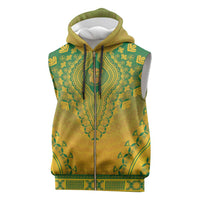 Personalized South Africa African Dashiki Sleeveless Zip Hoodie - Wonder Print Shop