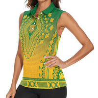 Personalized South Africa African Dashiki Women Sleeveless Polo Shirt - Wonder Print Shop