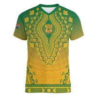 Personalized South Africa African Dashiki Women V-Neck T-Shirt - Wonder Print Shop