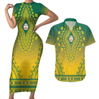 Personalized Togo African Dashiki Couples Matching Short Sleeve Bodycon Dress and Hawaiian Shirt - Wonder Print Shop