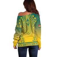 Personalized Togo African Dashiki Off Shoulder Sweater - Wonder Print Shop