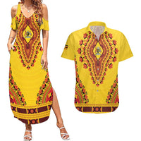 Personalized Uganda African Dashiki Couples Matching Summer Maxi Dress and Hawaiian Shirt - Wonder Print Shop
