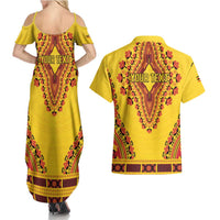 Personalized Uganda African Dashiki Couples Matching Summer Maxi Dress and Hawaiian Shirt - Wonder Print Shop
