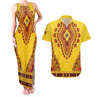 Personalized Uganda African Dashiki Couples Matching Tank Maxi Dress and Hawaiian Shirt - Wonder Print Shop