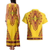 Personalized Uganda African Dashiki Couples Matching Tank Maxi Dress and Hawaiian Shirt - Wonder Print Shop