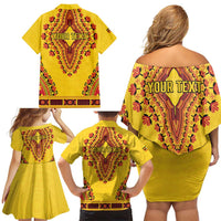 Personalized Uganda African Dashiki Family Matching Off Shoulder Short Dress and Hawaiian Shirt - Wonder Print Shop