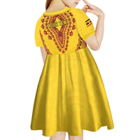 Personalized Uganda African Dashiki Kid Short Sleeve Dress - Wonder Print Shop