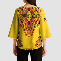 Personalized Uganda African Dashiki Kimono Sleeve Blouse - Wonder Print Shop