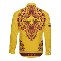Personalized Uganda African Dashiki Long Sleeve Button Shirt - Wonder Print Shop