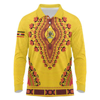Personalized Uganda African Dashiki Long Sleeve Polo Shirt - Wonder Print Shop