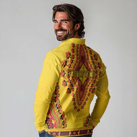 Personalized Uganda African Dashiki Long Sleeve Polo Shirt - Wonder Print Shop
