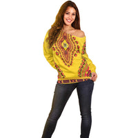 Personalized Uganda African Dashiki Off Shoulder Sweater - Wonder Print Shop