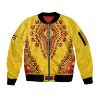 Personalized Uganda African Dashiki Sleeve Zip Bomber Jacket - Wonder Print Shop