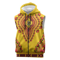 Personalized Uganda African Dashiki Sleeveless Zip Hoodie - Wonder Print Shop