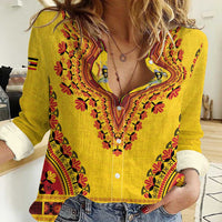 Personalized Uganda African Dashiki Women Casual Shirt - Wonder Print Shop